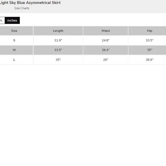 J.ING Samaria Light Sky Blue Asymmetrical Skirt - Picture 6 of 6